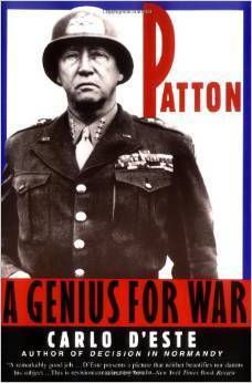 Book cover of 'Patton: A Genius for War' featuring a military figure in uniform.