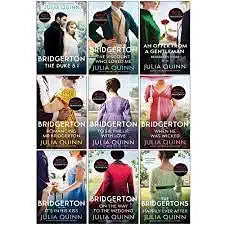Collection of 'Bridgerton' book covers by Julia Quinn