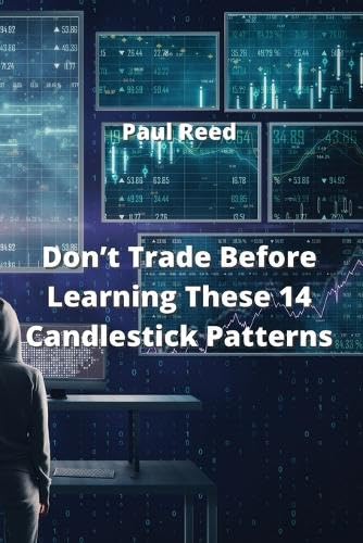 Book cover with financial charts and text about candlestick patterns