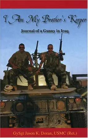 Book cover of 'I Am My Brother's Keeper' with two soldiers on a tank.