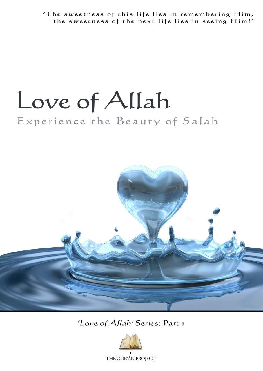 Cover of 'Love of Allah' with a heart-shaped water splash on a white background
