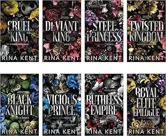 Collection of book covers by Rina Kent with various titles and colorful designs.