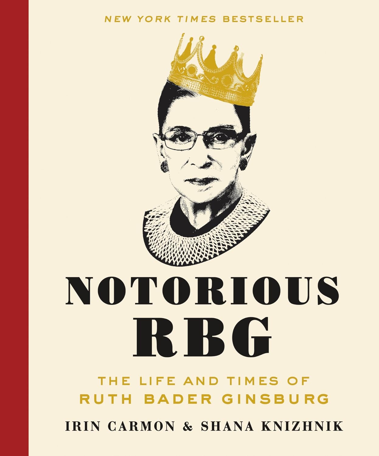 Book cover of 'Notorious RBG' with a portrait of Ruth Bader Ginsburg and a crown.