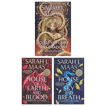 Three books from the 'A Court of Thorns and Roses' series by Sarah J. Maas