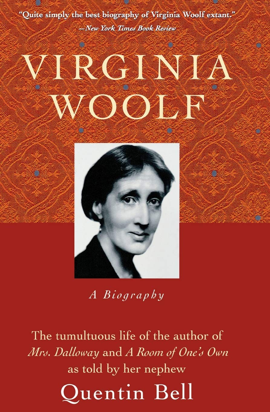 Book cover of 'Virginia Woolf: A Biography' by Quentin Bell with a portrait of Virginia Woolf.