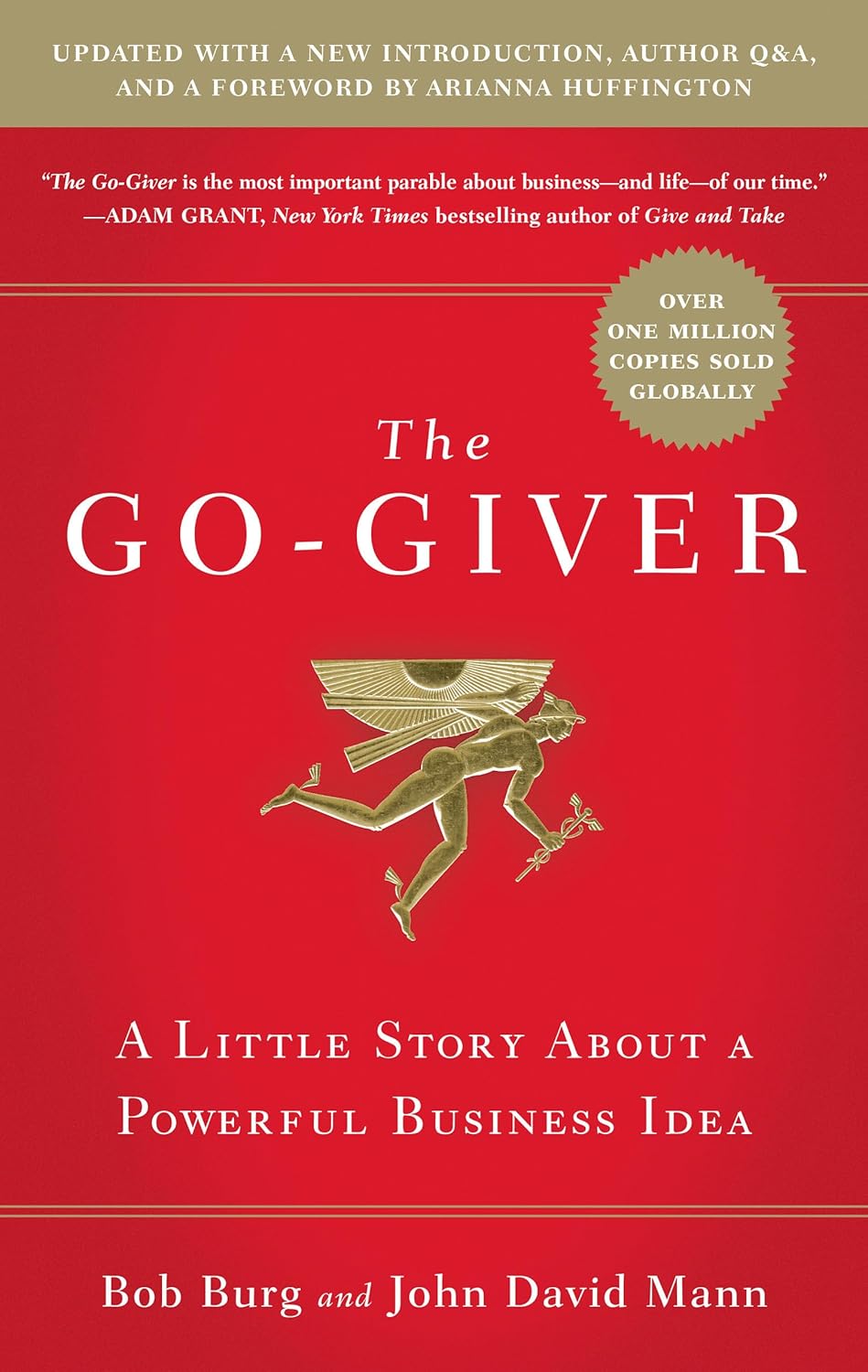 Book cover of 'The Go-Giver' with a red background and gold accents.
