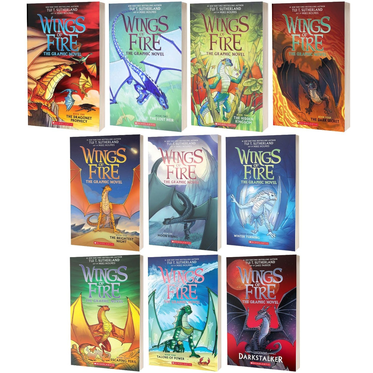 Wings of Fire Graphic Novels (10 Books) Series Set Graphix (Books 1-9 + Darkstalker) by Tui T. Sutherland