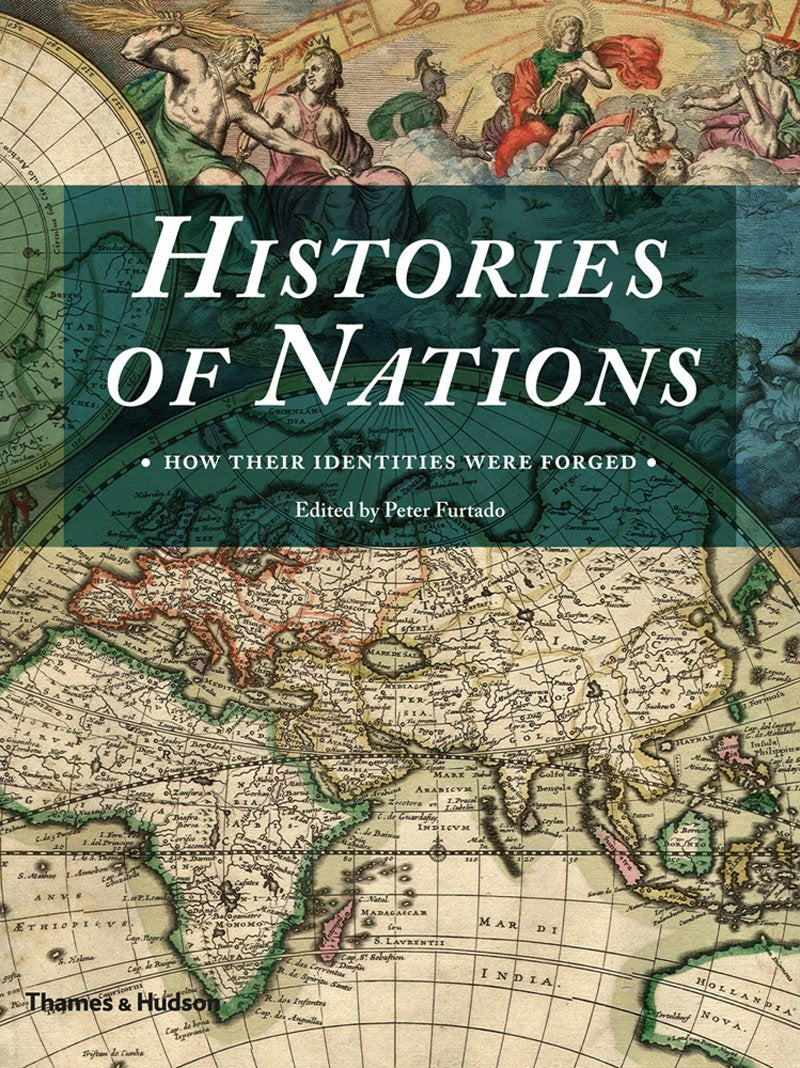 Book cover of 'Histories of Nations' with world map and classical design