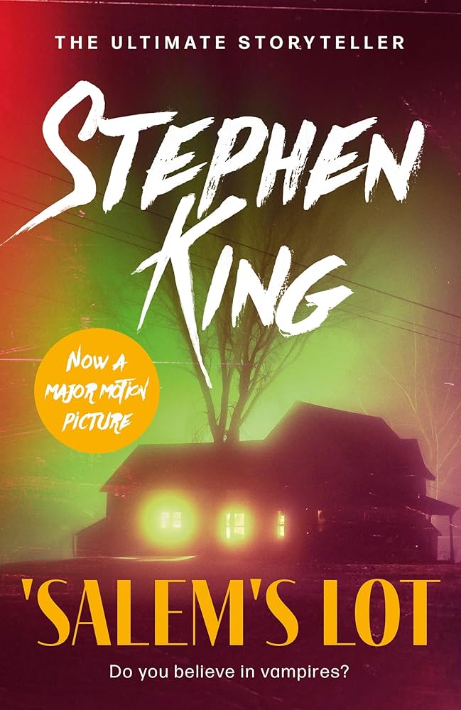 Book cover of 'Salem's Lot by Stephen King with a dark house and tree silhouette.