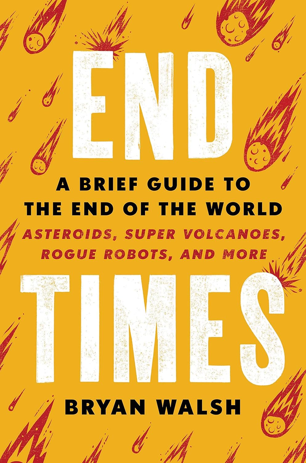 Book cover of 'End Times' by Bryan Walsh withasteroids