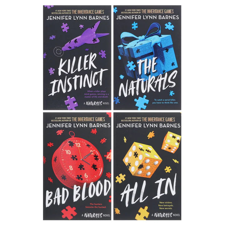 Four book covers by Jennifer Lynn Barnes on a white background
