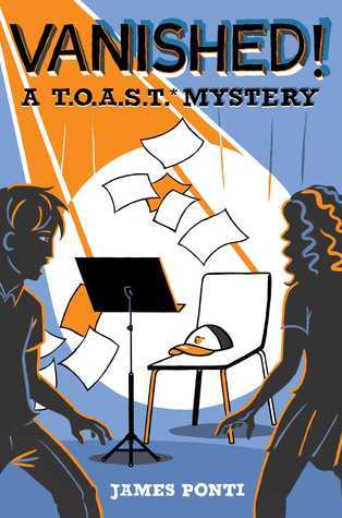 Book cover of 'Vanished! A T.O.A.S.T. Mystery' by James Ponti with silhouettes of people and a chair.