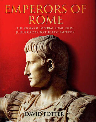 Book cover of 'Emperors of Rome' with a statue of a Roman emperor 