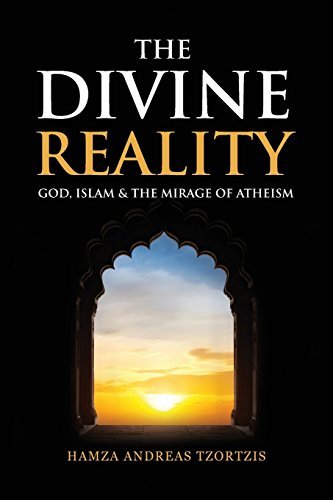 Book cover of 'The Divine Reality' with a sunset through an archway on a black background.