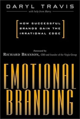 Book cover of 'Emotional Branding' by Daryl Travis with help from Harry, featuring a black background and gold text.