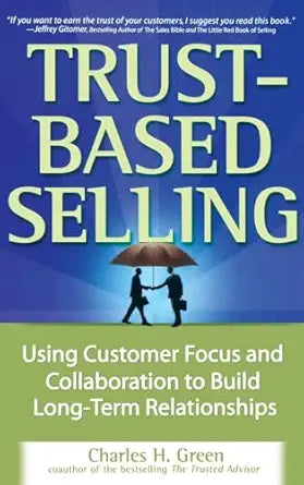 Book cover of 'Trust-Based Selling' with a blue and green color scheme.