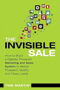 Book cover of 'The Invisible Sale' with a green background and various icons.