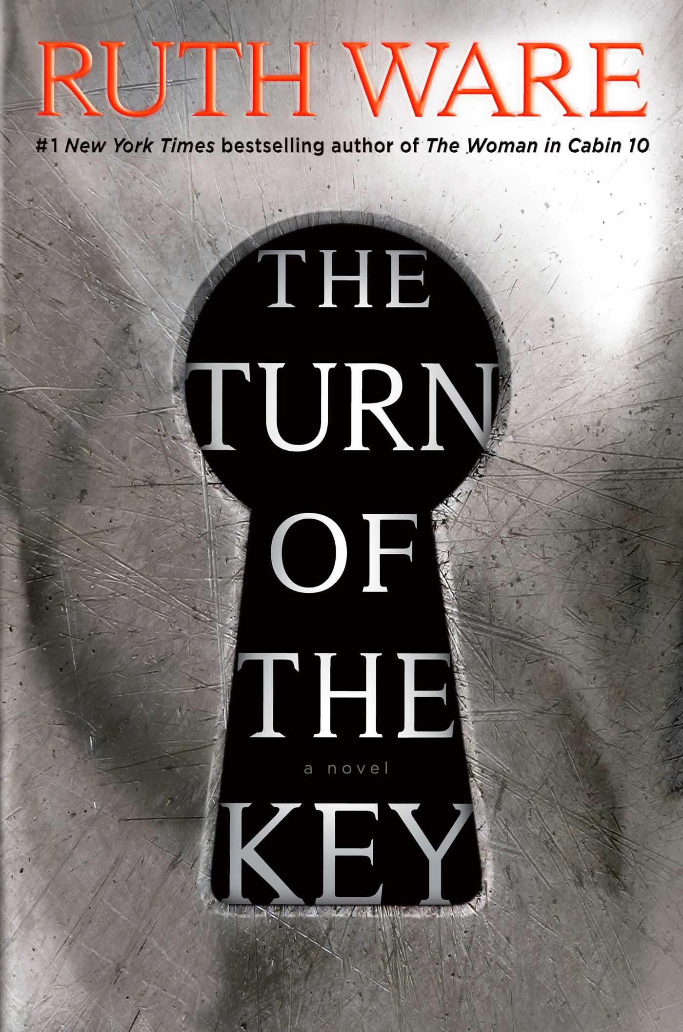 Book cover of 'The Turn of the Key' by Ruth Ware with a keyhole design.