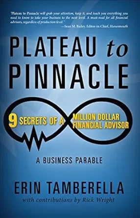 Book cover of 'Plateau to Pinnacle' by Erin Tamberella with a blue background and black text.