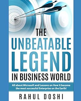 Book cover of 'The Unbeatable Legend in Business World' by Rahul Doshi with a blue and white design.