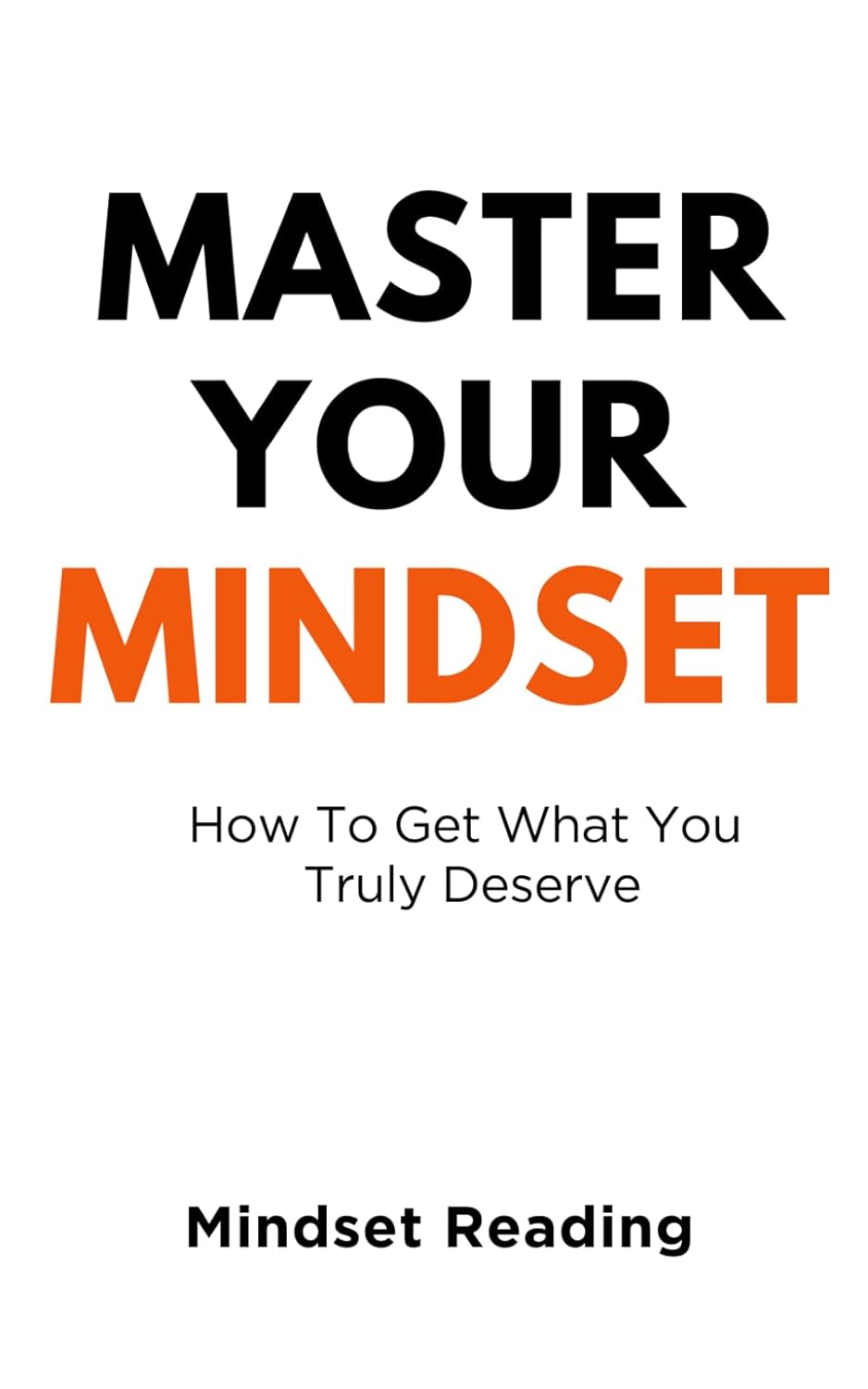 Book cover of 'Master Your Mindset' with motivational text on a white background