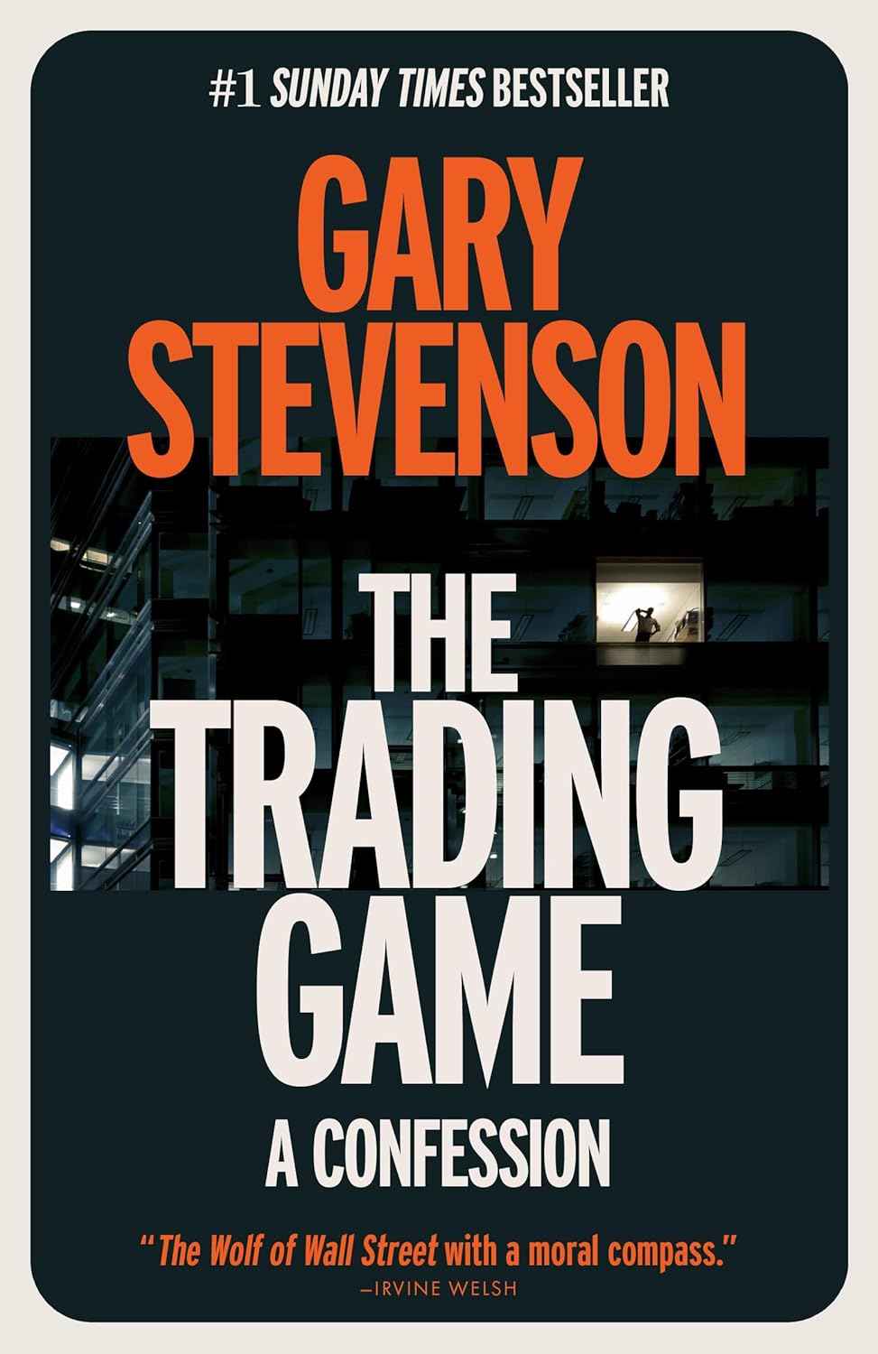 Book cover of 'The Trading Game' by Gary Stevenson with a dark background and text.