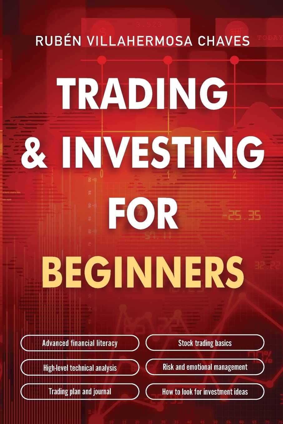 Book cover of 'Trading & Investing for Beginners' by Rubén Villahermosa Chaves
