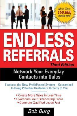 Book cover of 'Endless Referrals' by Bob Burg with a red and white design.