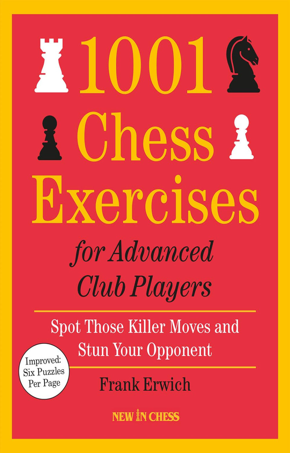 Book cover of '1001 Chess Exercises for Advanced Club Players' with chess pieces on a red background