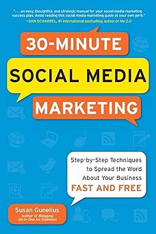 Book cover of '30-Minute Social Media Marketing' with colorful text and a blue background.