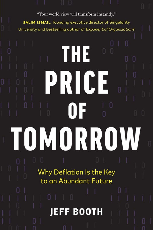 Book cover of 'The Price of Tomorrow' with text and binary code pattern
