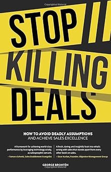 Book cover with 'Stop Killing Deals' text on a yellow and black background