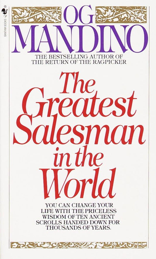 Book cover of 'The Greatest Salesman in the World' by Og Mandino with decorative elements.