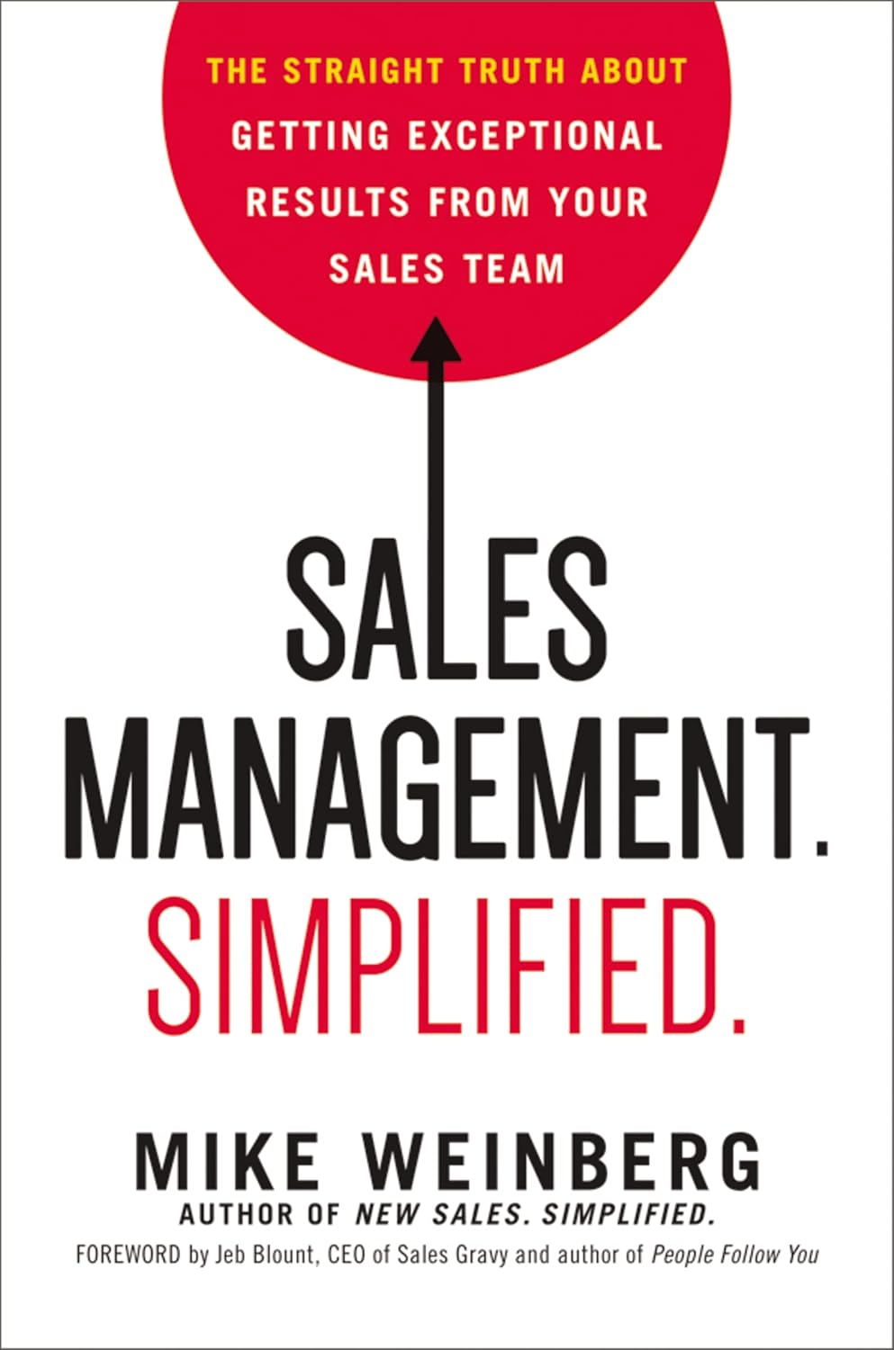 Book cover of 'Sales Management Simplified' by Mike Weinberg with a red circle and white background.