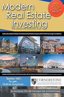 Book cover of 'Modern Real Estate Investing' with images of real estate types and a red banner.