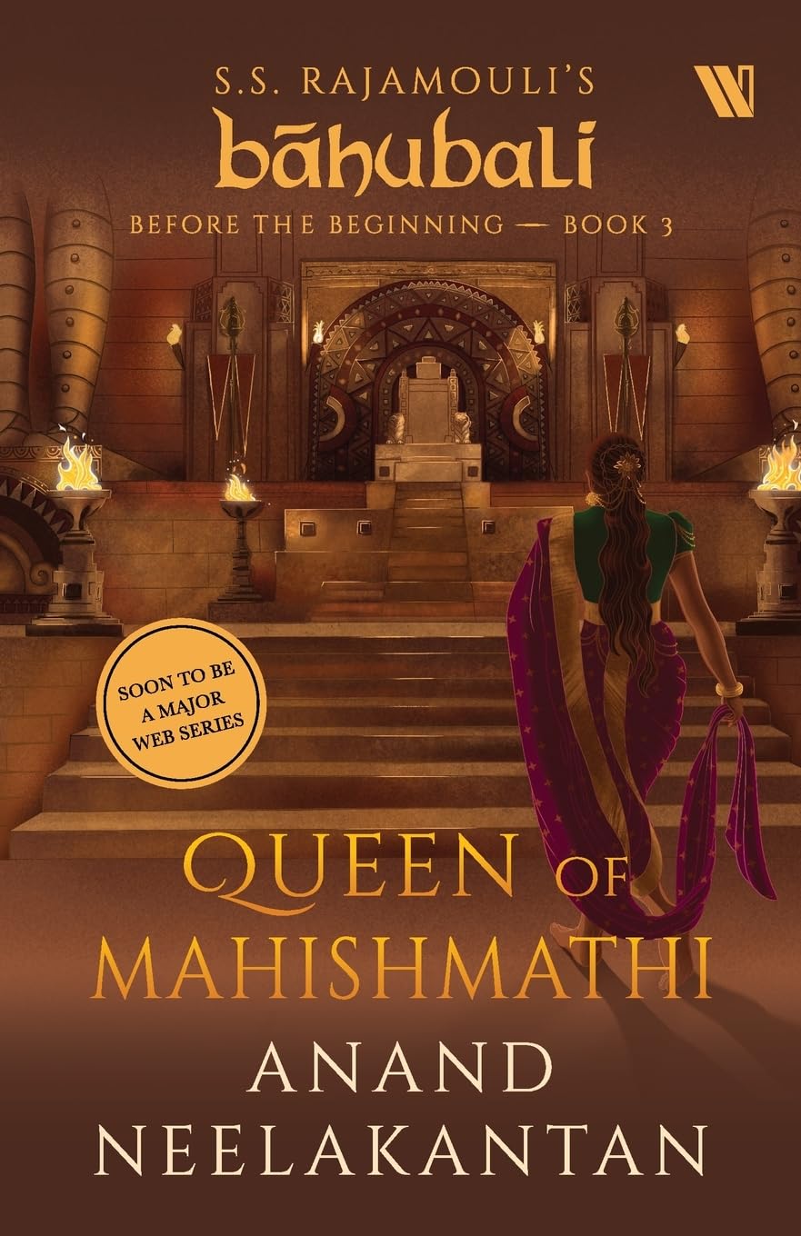 Book cover of 'Queen of Mahishmathi' from S.S. Rajamouli's Bahubali series