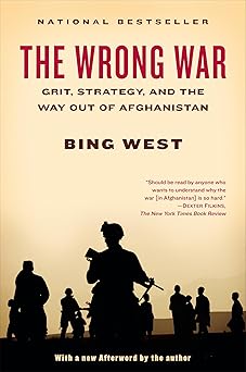 Book cover of 'The Wrong War' by Bing West with a silhouette design.