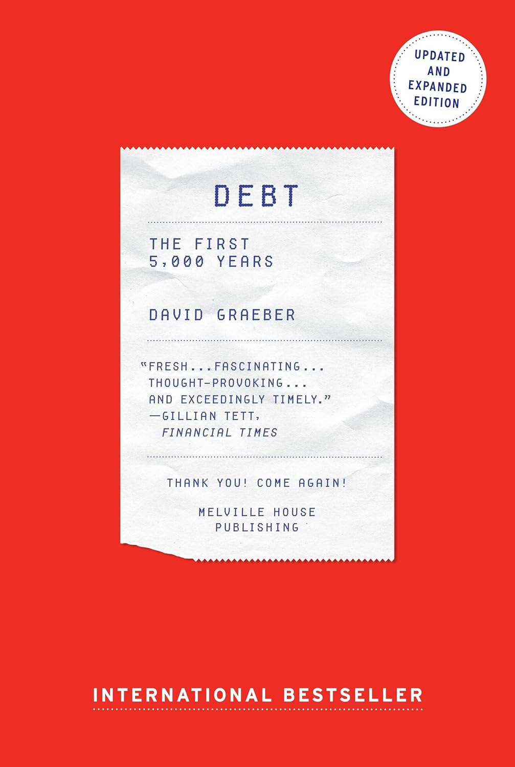 Book cover of 'Debt: The First 5,000 Years' by David Graeber