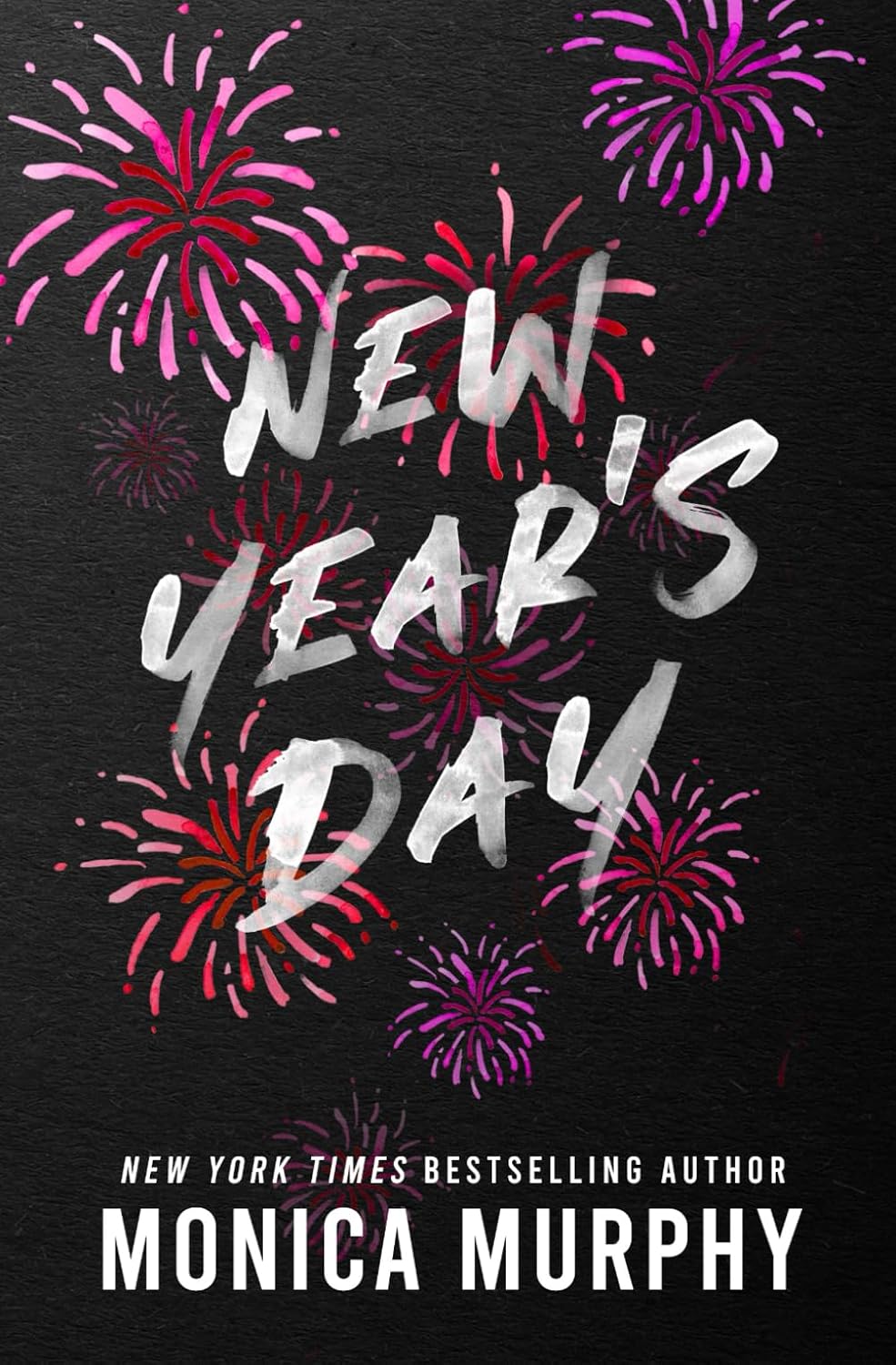 Book cover of 'New Year's Day' with fireworks and author name on a black background