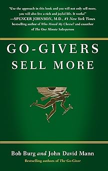 Book cover of 'Go-Givers Sell More' with a green background and gold text.