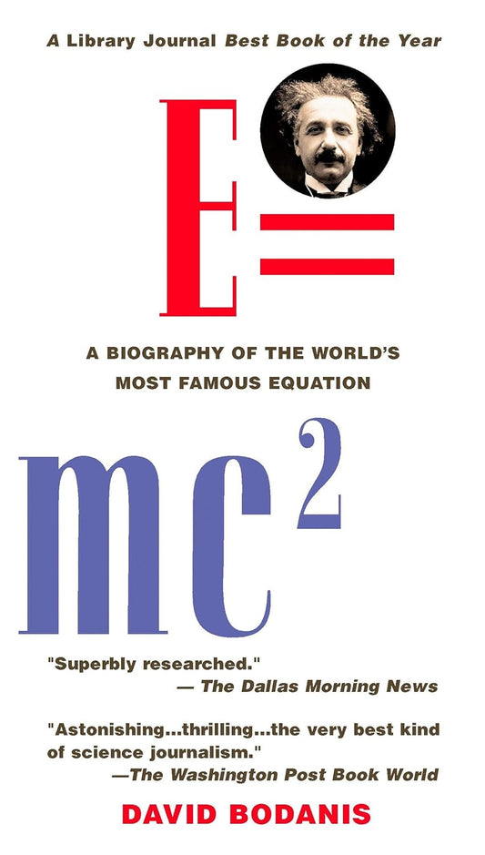 Book cover of 'mcÂ·²' with Einstein's equation