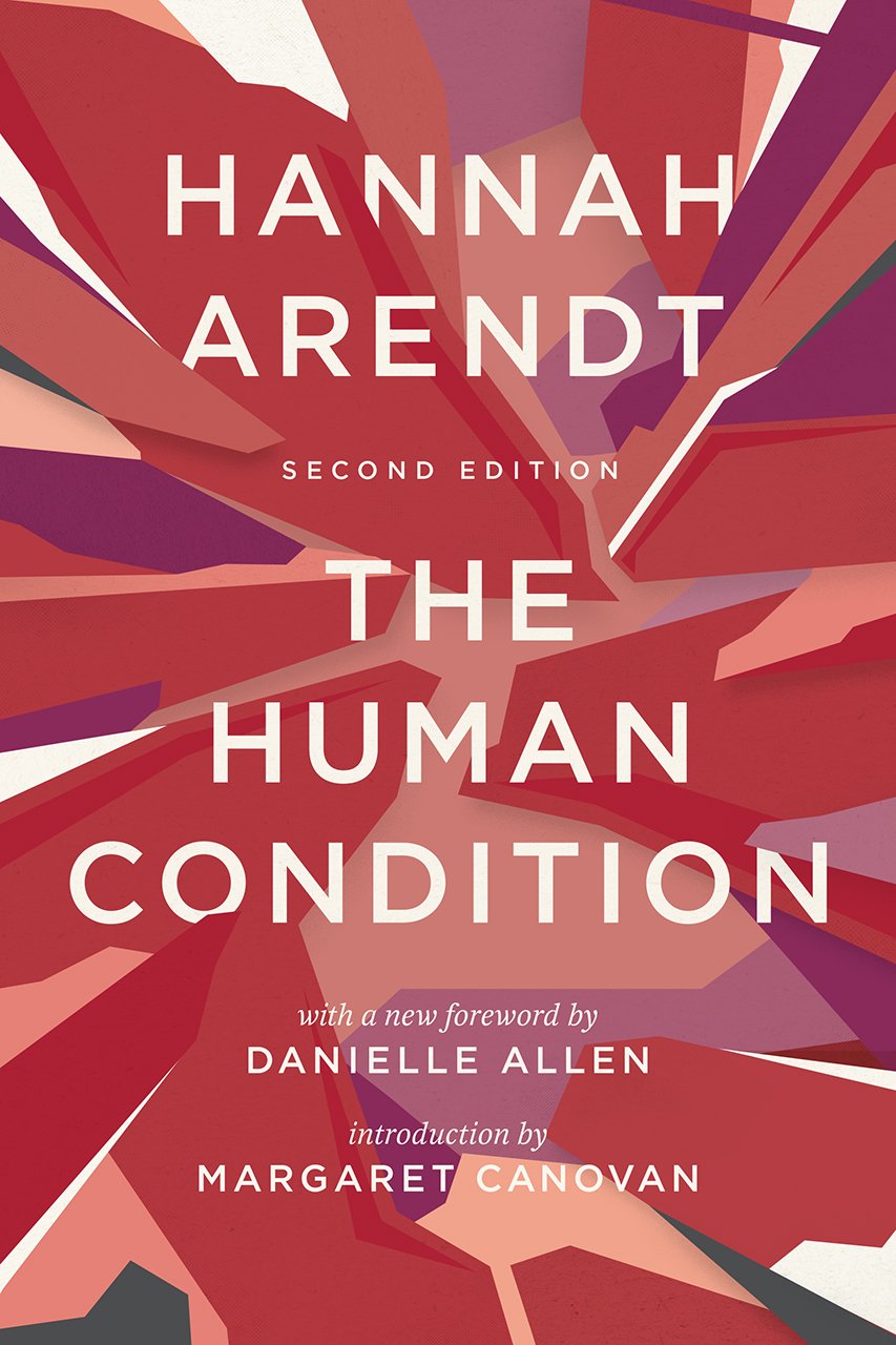 Book cover of 'The Human Condition' by Hannah Arendt with abstract design
