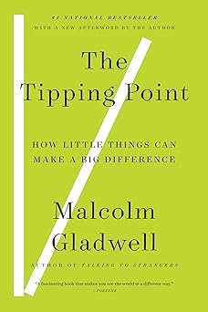 Book cover of 'The Tipping Point' by Malcolm Gladwell on a green background