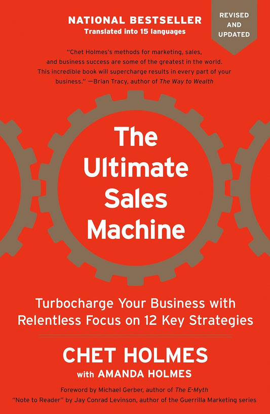 Book cover of 'The Ultimate Sales Machine' by Chet Holmes and Amanda Holmes