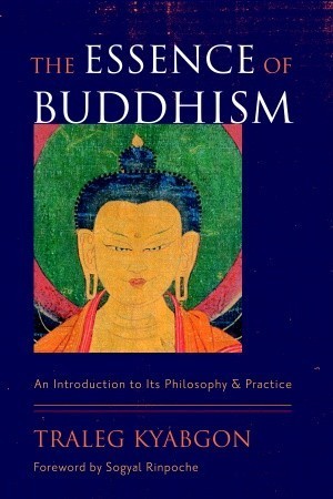 Book cover of 'The Essence of Buddhism' with a colorful depiction of Buddha.