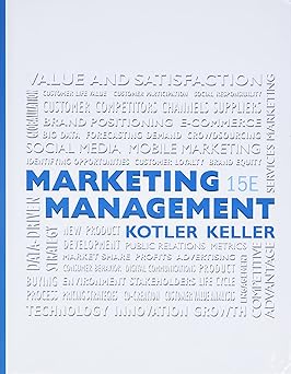 Book cover of 'Marketing Management' by Kotler and Keller with text on a blue and white background