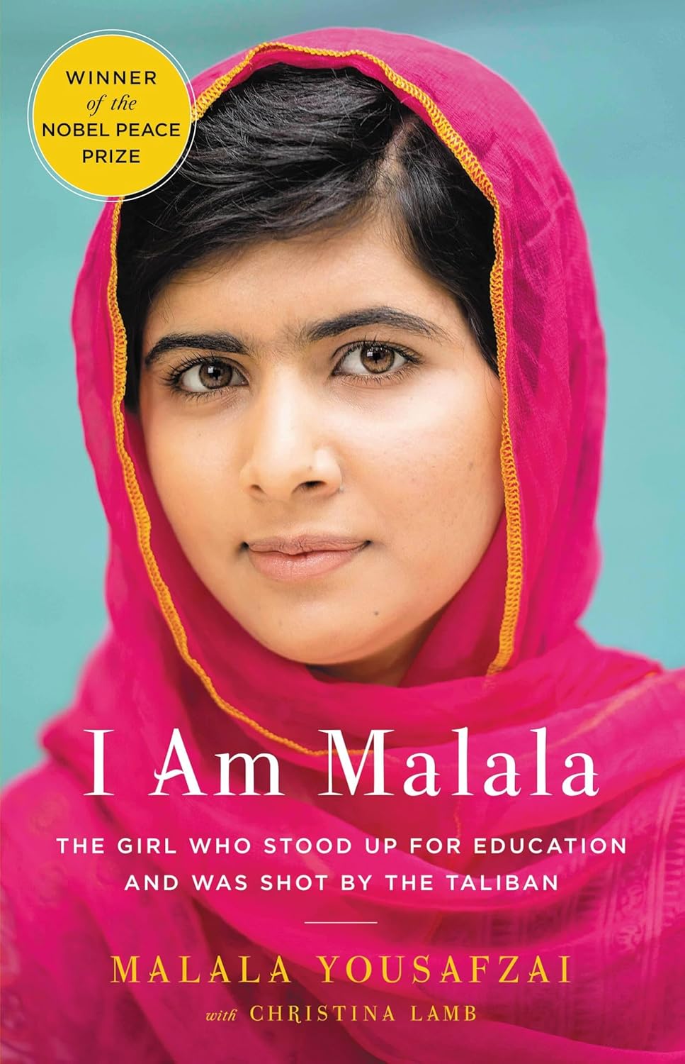 Book cover of 'I Am Malala' with a portrait of Malala Yousafzai