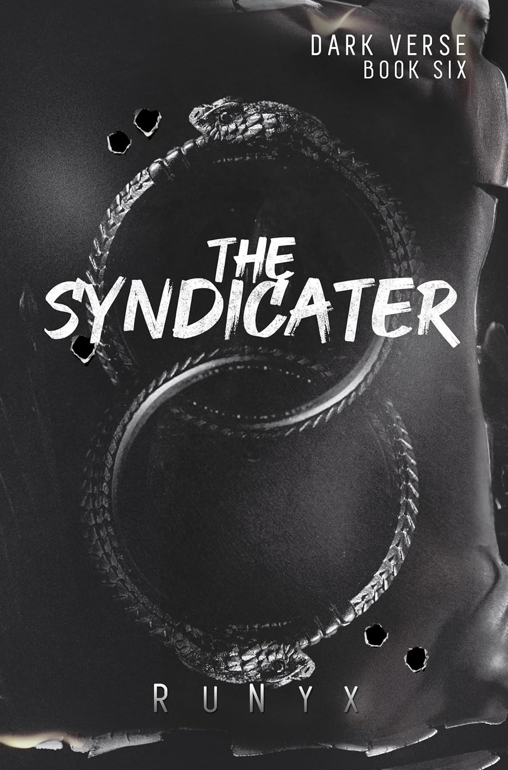 Book cover of 'The Syndicater' from 'Dark Verse' series with snake design.