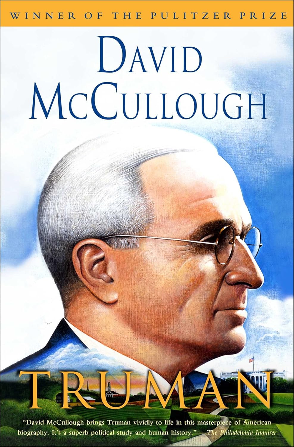 Book cover of 'Truman' by David McCullough with a portrait of Harry S. Truman.