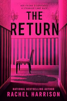 Book cover of 'The Return' with a pink and black color scheme, featuring a chair in a room.